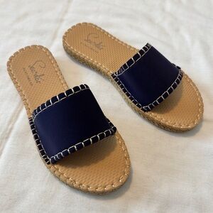 Sea Star Beachwear 6 Cabana Slides Sandals in Navy Blue ~ Resort Beach